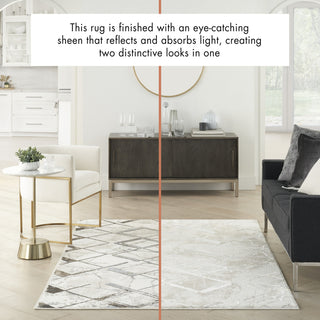 Nourison Glam GLM02 Ivory/Grey Area Rug Room Image Feature
