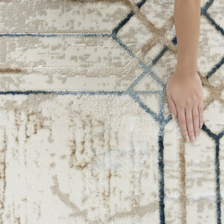 Nourison Glam GLM03 Ivory/Taupe Area Rug Room Image Feature