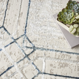 Nourison Glam GLM03 Ivory/Taupe Area Rug Corner Image