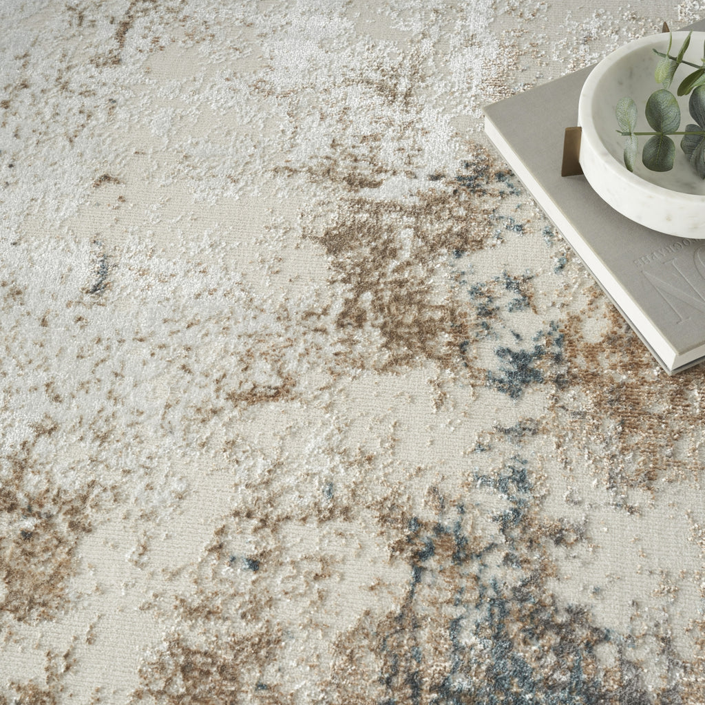Nourison Glam GLM06 Taupe/Multi Area Rug Corner Image