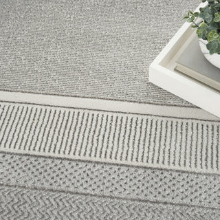 Nourison Glam GLM07 Silver Area Rug Corner Image