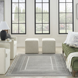 Nourison Glam GLM07 Silver Area Rug Room Image Feature