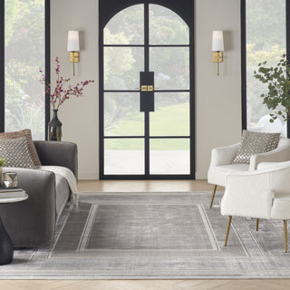 Nourison Glam GLM07 Silver Area Rug Room Image Feature