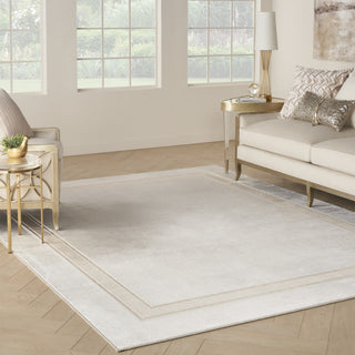 Nourison Glam GLM08 Ivory Cream Area Rug Corner Image