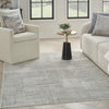 Nourison Glam GLM09 Silver Grey Area Rug Corner Image