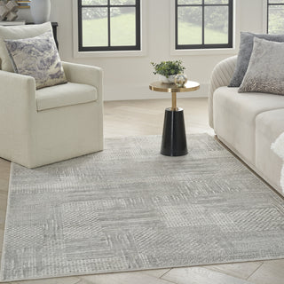 Nourison Glam GLM09 Silver Grey Area Rug Corner Image