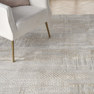 Nourison Glam GLM09 Silver Grey Area Rug Corner Image