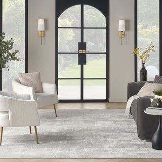 Nourison Glam GLM09 Silver Grey Area Rug Room Image Feature