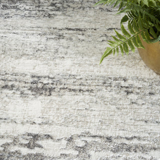 Nourison Glam GLM10 Cream Grey Area Rug Corner Image