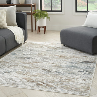 Nourison Glam GLM11 Grey Multicolor Area Rug Corner Image