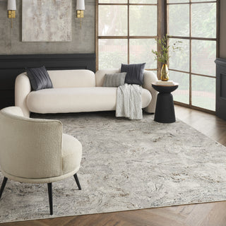 Nourison Glam GLM20 Grey Multicolor Area Rug Corner Image
