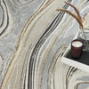 Nourison Glam GLM21 Grey Gold Area Rug Corner Image