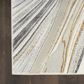 Nourison Glam GLM21 Grey Gold Area Rug Detail Image