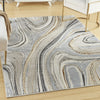 Nourison Glam GLM21 Grey Gold Area Rug Corner Image