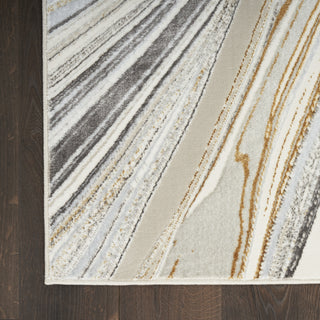 Nourison Glam GLM21 Grey Gold Area Rug Detail Image