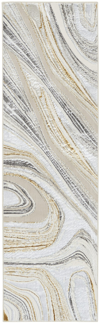 Nourison Glam GLM21 Grey Gold Area Rug Main Image