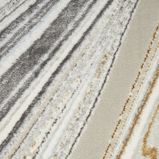 Nourison Glam GLM21 Grey Gold Area Rug Swatch Image