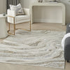 Nourison Glam GLM22 Grey Gold Area Rug Corner Image