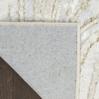Nourison Glam GLM22 Grey Gold Area Rug Corner Image