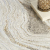 Nourison Glam GLM22 Grey Gold Area Rug Corner Image