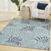 Nourison Garden Oasis GOA01 Blue Area Rug Corner Image