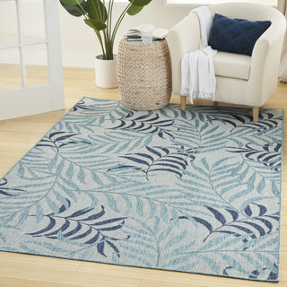 Nourison Garden Oasis GOA01 Blue Area Rug Corner Image