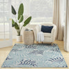 Nourison Garden Oasis GOA01 Blue Area Rug Room Image Feature