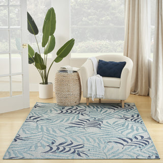 Nourison Garden Oasis GOA01 Blue Area Rug Room Image Feature
