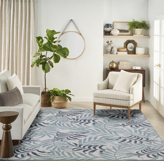 Nourison Garden Oasis GOA01 Blue Area Rug Room Image Feature