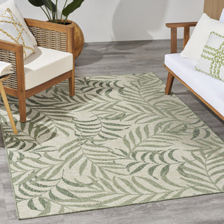 Nourison Garden Oasis GOA01 Ivory Green Area Rug Corner Image