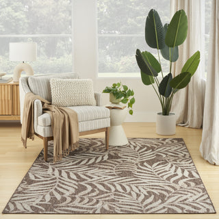 Nourison Garden Oasis GOA01 Mocha Area Rug Room Image Feature