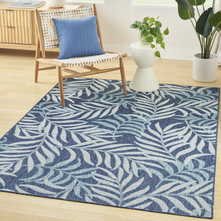 Nourison Garden Oasis GOA01 Navy Area Rug Corner Image
