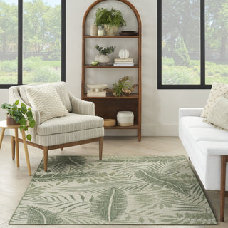 Nourison Garden Oasis GOA02 Ivory Green Area Rug Corner Image