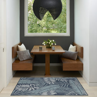Nourison Garden Oasis GOA02 Navy Area Rug Corner Image