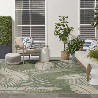 Nourison Garden Oasis GOA02 Green Ivory Area Rug 