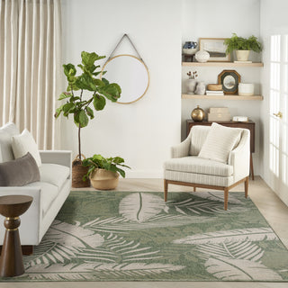Nourison Garden Oasis GOA02 Green Ivory Area Rug 