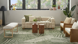 Nourison Garden Oasis GOA02 Green Ivory Area Rug 