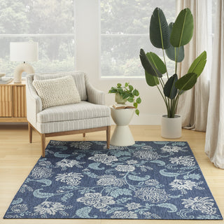 Nourison Garden Oasis GOA03 Navy Area Rug Room Image Feature