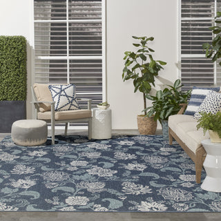 Nourison Garden Oasis GOA03 Navy Area Rug 