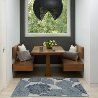 Nourison Garden Oasis GOA04 Blue Area Rug Corner Image