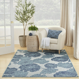 Nourison Garden Oasis GOA04 Blue Area Rug Room Image Feature