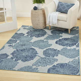 Nourison Garden Oasis GOA04 Blue Area Rug Corner Image