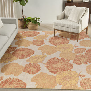 Nourison Garden Oasis GOA04 Coral Area Rug Corner Image