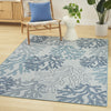 Nourison Garden Oasis GOA05 Blue Area Rug Corner Image