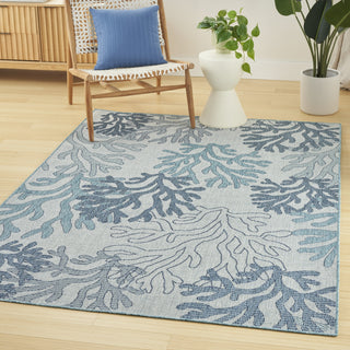 Nourison Garden Oasis GOA05 Blue Area Rug Corner Image