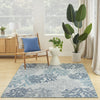 Nourison Garden Oasis GOA05 Blue Area Rug Room Image Feature