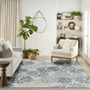 Nourison Garden Oasis GOA05 Blue Area Rug Room Image Feature