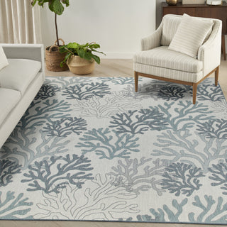 Nourison Garden Oasis GOA05 Blue Area Rug Corner Image