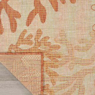 Nourison Garden Oasis GOA05 Coral Area Rug Corner Image