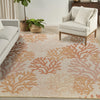 Nourison Garden Oasis GOA05 Coral Area Rug Corner Image